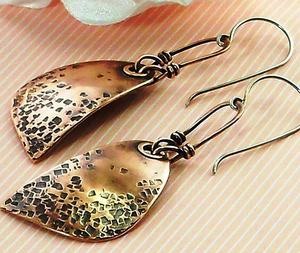 Pendientes y pulsera martillados de Metal de latón antiguo y plata de cobre a la última moda elegante 2025 para ropa de fiesta - Product Image 4