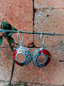 Pendientes de Plata de Ley 925 de lujo con incrustaciones de Coral en forma de planta, concha de piedra de fiesta dorada para compromiso de boda, otro regalo - Product Image 3