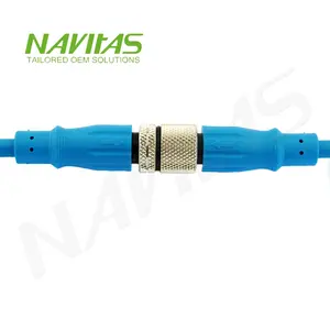 Kabel Harness pria wanita, konektor steker kode M12 S