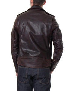Al por mayor mejor calidad hombres moto estilo Real chaqueta de cuero - Product Image 5