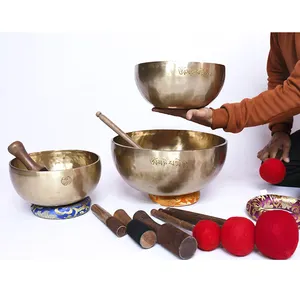 wholesale Handmade Tibetan Singing Bowls chakra set Healing, Meditation, yoga Sound bowl large brass klangschale Singing Bowl