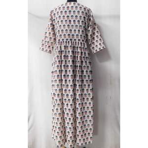 Designer Floral Printed Handmade Ethnic Pure Cotton Kurtis <b>for</b> <b>Women</b>-Modern Casual Party Wear <b>Spring</b> Tunics Floor-Length <b>Dresses</b> - Product Image 2