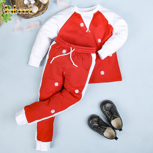Conjunto de ropa para niños con diseño de béisbol bordado con estampado informal largo OEM ODM, conjunto de ropa Babeeni con certificado de OEM, modelo de babeeni, certificado por el fabricante de ropa de niños, certificado por el fabricante de artículos de moda, modelo 2000, 2000 y 2000 - Product Image 1