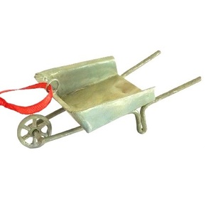 METAL GRAY DESIGN GARDEN MINIATURE VEHICLE SHAPE CHRISTMAS <b>TREE</b> HANGING ORNAMENT DECORATION - Product Image 1