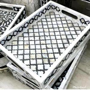Bandeja para servir de nácar con incrustaciones de hueso, artesanías naturales de estilo animal pulido para Dubái, Emiratos Árabes Unidos y Omán - Product Image 2