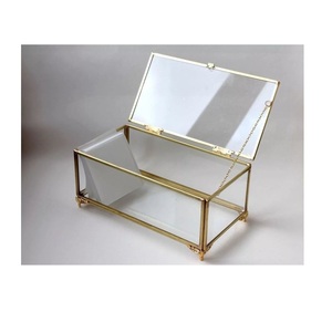 Wholesale Transparent Luxury Hot Brass & Glass Jewelry Box with Elegant Design Durable Clear Glass