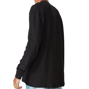 T-shirts à manches longues pour hommes, 100% coton, uni, noir, nouvelle collection été OEM. - Product Image 3