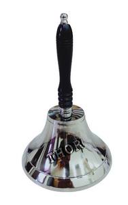 Wooden Handle Aluminum <b>Hand</b> <b>Bells</b> Brass Metal Finish School Dinner Time Model for Home Decor <b>Music</b> Theme Pub Last Metal Crafts - Product Image 4