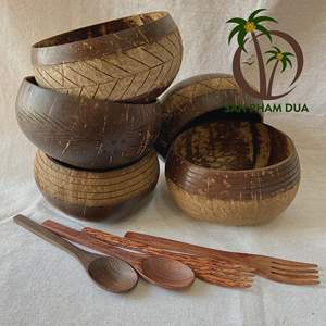 Bol naturel en noix de coco poli, 1 pièce, ensemble artisanal, vente en gros - Product Image 6