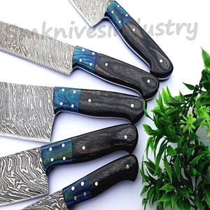 05ชิ้นมือที่ไม่ซ้ำกันทำดามัสกัสครัวเชฟชุดมีด (Smk1914) - Product Image 4