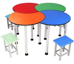 Escritorio redondo pequeño para niños, diseño colorido, 4 unidades - Product Image 6