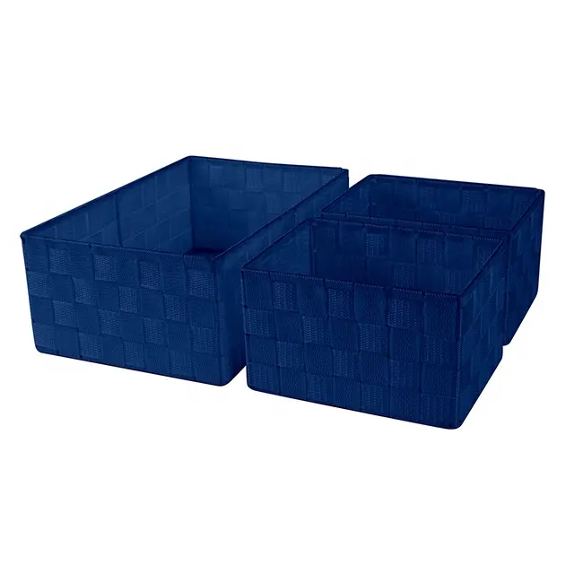 Cestas de plástico tejidas para niños, cestas de almacenamiento para el hogar personalizadas, azules, práctico, 200-600g, multifunción