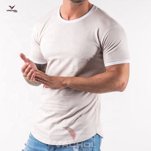 Camiseta de Jersey de algodón 100% personalizada para hombre, transpirable, de talla grande, diseño a rayas, manga corta, estampado de verano, técnica bordada - Product Image 2