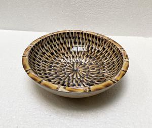 Ensaladera con estampado de madera y esmalte ecológico, vajilla creativa para el hogar, Hotel, restaurante, utensilios de cocina, vajilla usada - Product Image 3