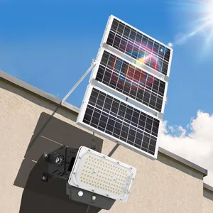 150/200/300/400W LED Solar Panel Wand Licht Garten Sicherheit Lampe Flutlicht 