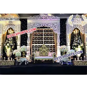 Decoraciones Glamorosas para Escenarios de Bodas de Bollywood, Decoración para Escenarios de Bodas Asiáticas, Hermoso Escenario para Walima Musulmana, Decoración para Eventos en Suiza - Product Image 1