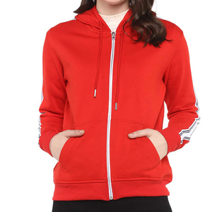 2025 New <b>Top</b> Trending Casual Womens Knitted Solid Hoodie <b>Zipper</b> Front 100% Cotton Winter Pakistan OEM Custom Badge Custom Logo - Product Image 1
