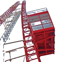 Ascenseur de chantier à double cage SC200/200 à crémaillère pour projets de construction en grande hauteur