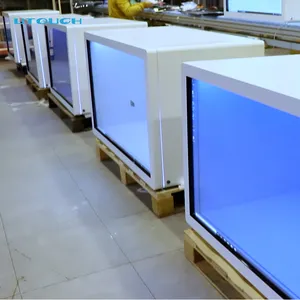 Custom 21.5/32 Inch 3D LCD Menampilkan Iklan Fleksibel Transparan Kotak Display dengan Layar Sentuh Kapasitif