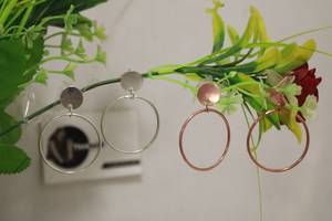 Boucles d'oreilles pendantes en forme circulaire en laiton nickel nouveau style bijoux de mode pour mariages fêtes et cadeaux - Product Image 4