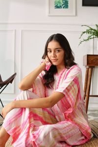 Caftán largo informal de talla grande para mujer, vestido largo bohemio para playa y vacaciones de verano - Product Image 6