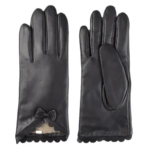 Fabrieksgroothandel Echte Schapenvacht Handschoenen Winter Warm Lederen Handschoenen Voor Vrouwen Buiten Zachte Lamshandschoenen