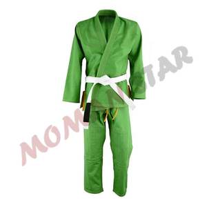 Fait sur commande 100% Coton Costumes De Karaté Meilleure Vente Bonne Conception Hommes Uniformes De Karaté En Couleur Verte - Product Image 1