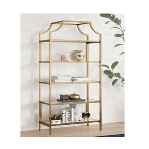 Antique Design Iron Book <b>Shelf</b> <b>Rack</b> Customized Size and Shape Gold Color Books Storage <b>Rack</b> by Home Arts - Product Image 3