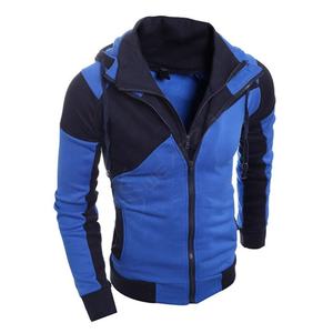 Diseño único con capucha Última moda Manga larga Patchwork Pullover Hombre Cremallera Sudaderas Premium Mezcla de algodón Zip Front Sudaderas - Product Image 1
