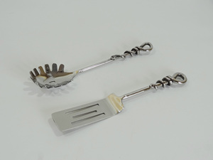 Ensemble de serveurs à salade en laiton de qualité supérieure, ensemble de couverts décoratifs indiens faits à la main, ensemble de couverts en acier inoxydable avec polissage brillant/nickel - Product Image 4