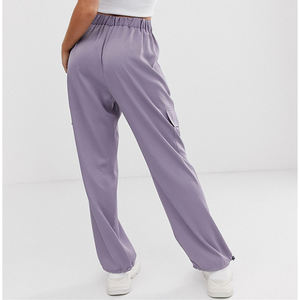 Pantalones de chándal holgados de pierna ancha para mujer, Pantalón cargo, 2021 poliéster, a la moda, oferta, 100% - Product Image 2