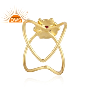 Proveedores de anillos de piedras preciosas de granate natural Diseño hecho a mano 925 Plata Chapado en oro Antiguo de moda para fiesta certificada Classic - Product Image 3