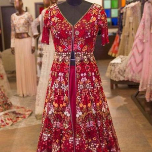 New--Stunning <b>Jacket</b> with Lehenga ---Dress for Party-wear-dress with Beautiful--applique work for Party/ Wedding =2021 - Product Image 1