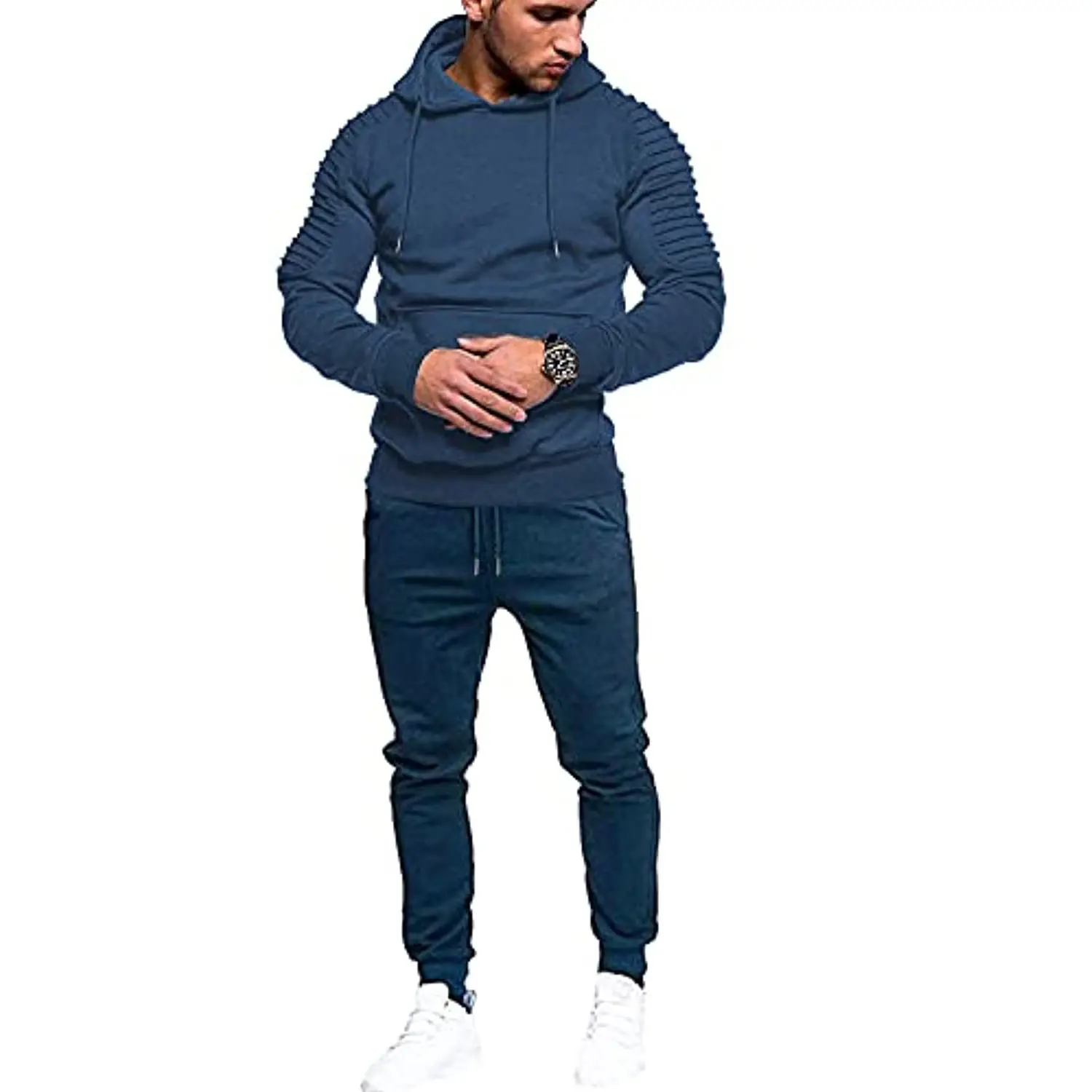 Lässige Herren Kleidung Streetwear 2-teilige Sets Trainings anzug Herren Kapuzen pullover Jogger hose Zusammenfügen Sportswear Anzug