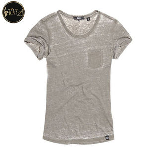 Colección de verano 2021, camiseta de talla grande para mujer, 100% de algodón, patrón sólido, cuello, transpirable, efecto de lavado, ropa informal para mujer - Product Image 1