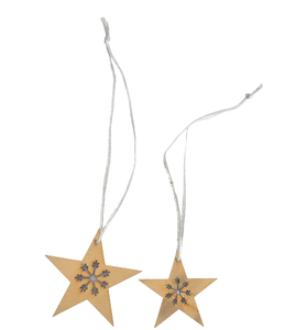 STAR WODD <b>TREE</b> DECORATION HANGING ORNAMENT HIGH QUALITY WOODEN CHRISTMAS <b>TREE</b> DECORATION STARS - Product Image 1