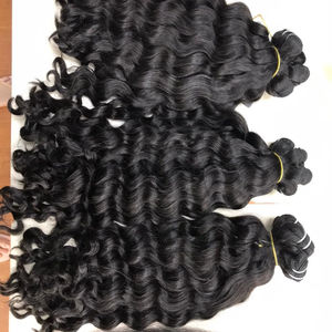 Mechones de doble máquina de trama, extensiones de cabello humano Remy virgen ondulado grande a precio al por mayor, alta calidad - Product Image 1