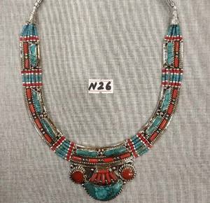 Collares de cadena de eslabones de aleación de moda Mezcla de colores Piedra Verano Regalo DE BODA Compromiso Plateado Estilo étnico Diamante Perla - Product Image 6