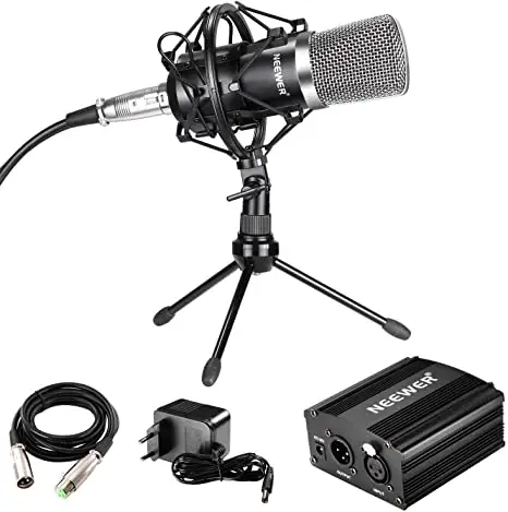 Mikrofon USB dengan Tombol Sentuh Bisu, Mikrofon 192Khz 24bit Kondenser Podcast Studio Mik untuk PC