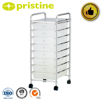 Muebles de almacenamiento para el hogar MIT DIY, cajón de almacenamiento de plástico de 8 niveles, oficina, hogar, sala de estar, cromado, moderno, ahorro de espacio