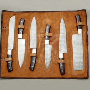 Full Tang Craftsman Handmade Forged Damascus Japanese Chef <b>Knife</b> Cleaver <b>Knife</b> <b>Kitchen</b> <b>Knife</b> Set With Walnut Wood Block Holder - Product Image 5