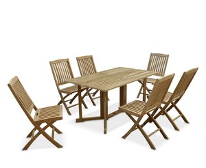 Modern <b>Foldable</b> Solid Wood Dining <b>Table</b> Set for <b>Garden</b> & Park Use - Product Image 6