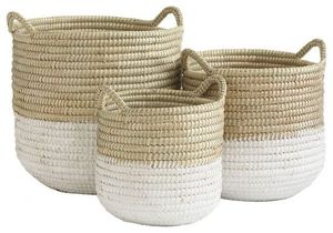 Sturdy High Cylinder Water Hyacinth Storage Boxes Bins Classic Sustainable Straw Storage <b>Basket</b> Woven <b>Lid</b> for <b>Laundry</b> Use Made - Product Image 5