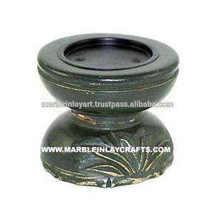 Black Soapstone Handicraft Carving Candle Holder - Product Image 1