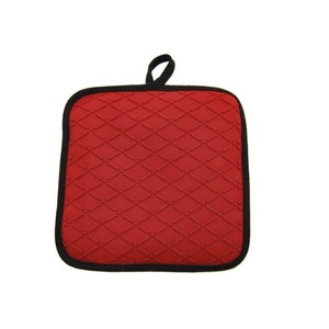 Support de Pot 100% coton, 4 pièces, couleur rouge unie pour la cuisine - Product Image 1