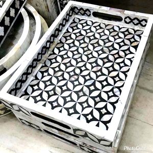 Nouveau plateau de service en incrustation de nacre Style animal poli artisanat naturel pour le golfe UAE Dubaï - Product Image 2