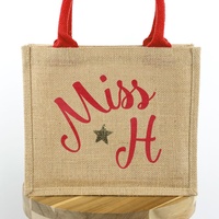 Sac fourre-tout en jute extra-large écologique avec fermeture à bouton, motif lapin de Pâques, haute qualité, imperméable, logo personnalisé pour les achats promotionnels