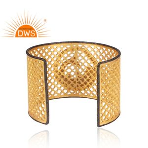 Red and White Zircon Set <b>Bangle</b> Jewelry Wholesale Dusky Glory <b>Gold</b> <b>Plated</b> Silver 925 Wide Cuff <b>Bangle</b> Classic Collection - Product Image 3