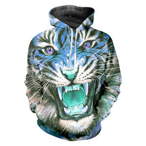 Digital Printing Sublimation 3D Full Print Animal Tiger Hoodie <b>Mens</b> Hip Hop Streetwear Drop-ship Apparel - Product Image 6