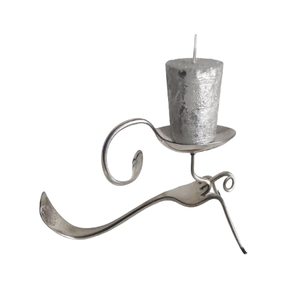 Bougeoirs de marque en aluminium couleur argent Lot de 3 bougeoirs de tailles différentes pour décoration de mariage - Product Image 6